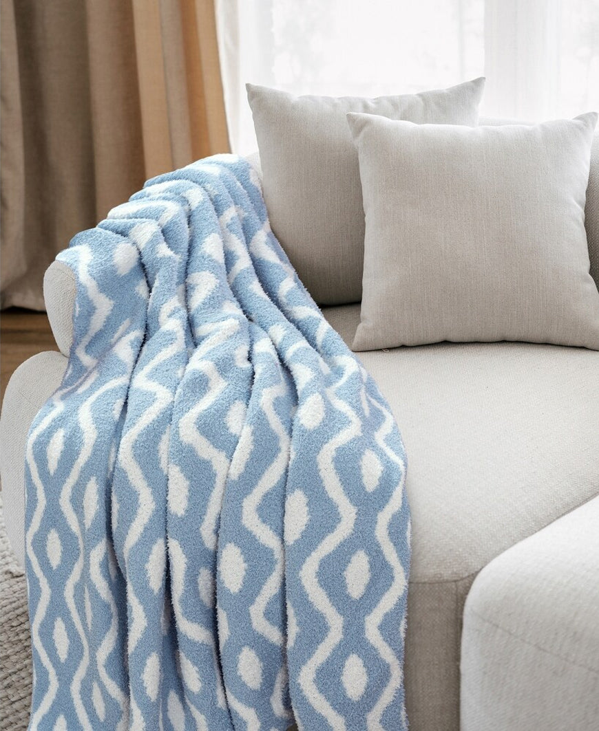 Blue Boho Knit Blanket – Daisy Shoppe cute clothes accessories