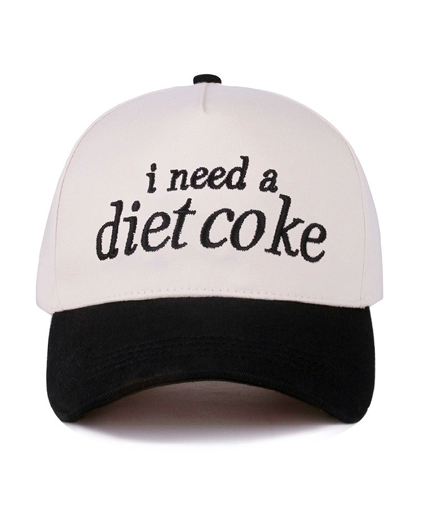 I Need A Diet Coke” Two-Tone Cap – Black – Daisy Shoppe  display picture 2