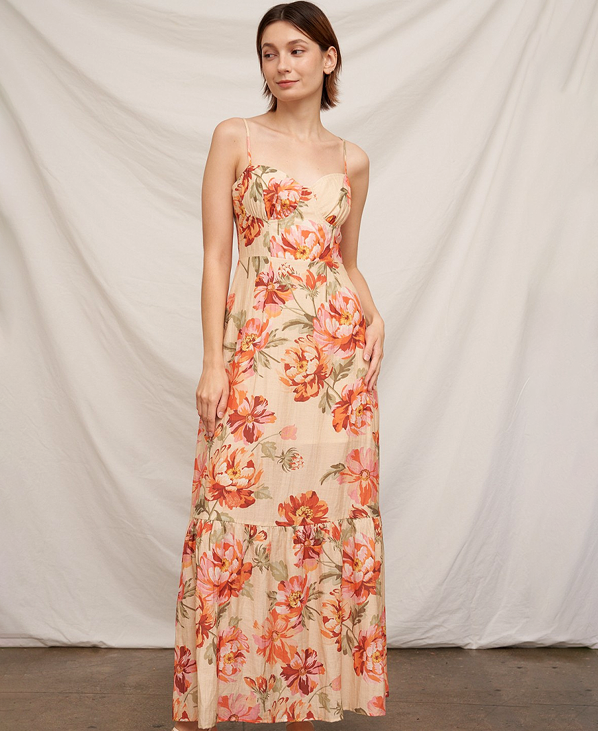 princess polly baby blue dress Beige Floral Lace Midi Prom Embroidered Flower Luxe Dress main image 1