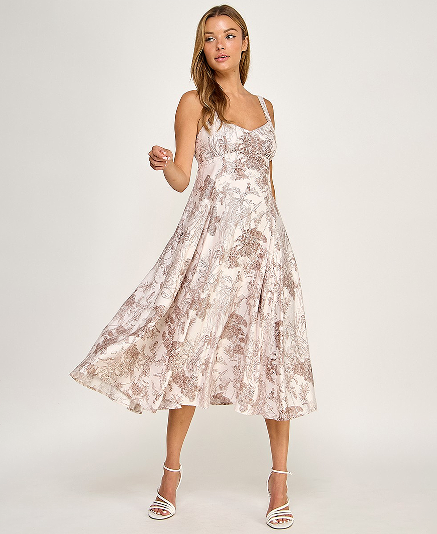 oasis midi dress Women's Organic Cotton * Ruffled neckline * Adjustable tie at bustline * Lined skirt Oasis Women's Button Jacquard Midi
