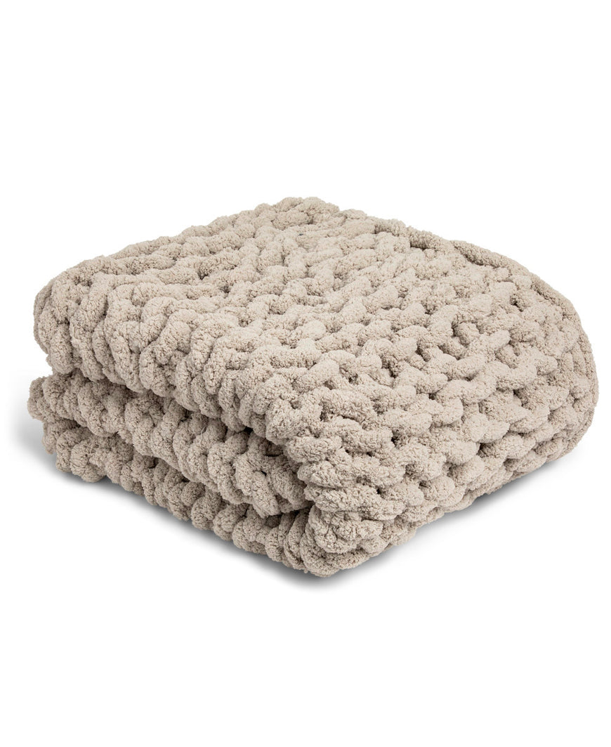 Chunky Knit Throw Blanket Taupe Daisy Shoppe cute clothes