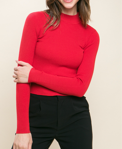 red sweater top