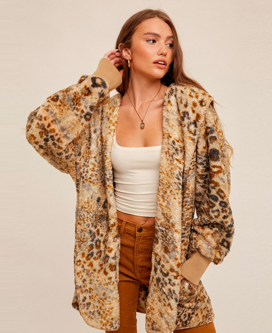 Leopard Oversized Hoodie Jacket – Daisy Shoppe - cute clothes & accessories