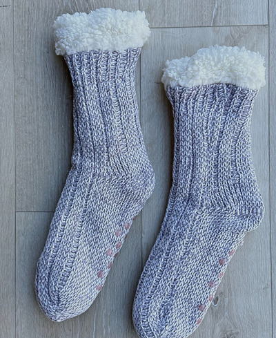 grey slipper socks