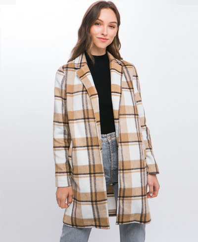 brown plaid jacket