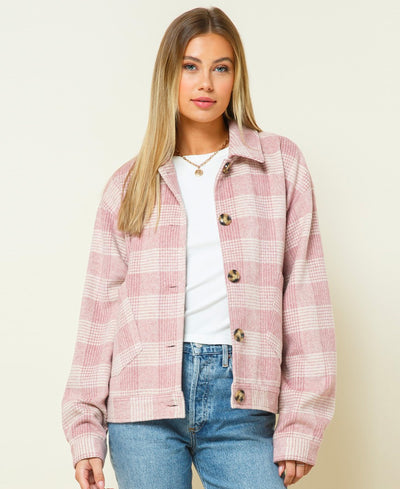 pink checker jacket on girl