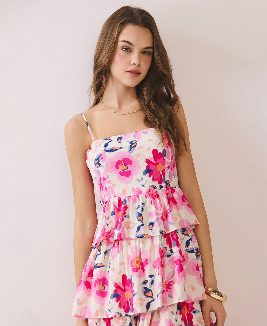 chinese dress ladies Arielle Floral Tie Back Midi Dress – Pink – Daisy Shoppe