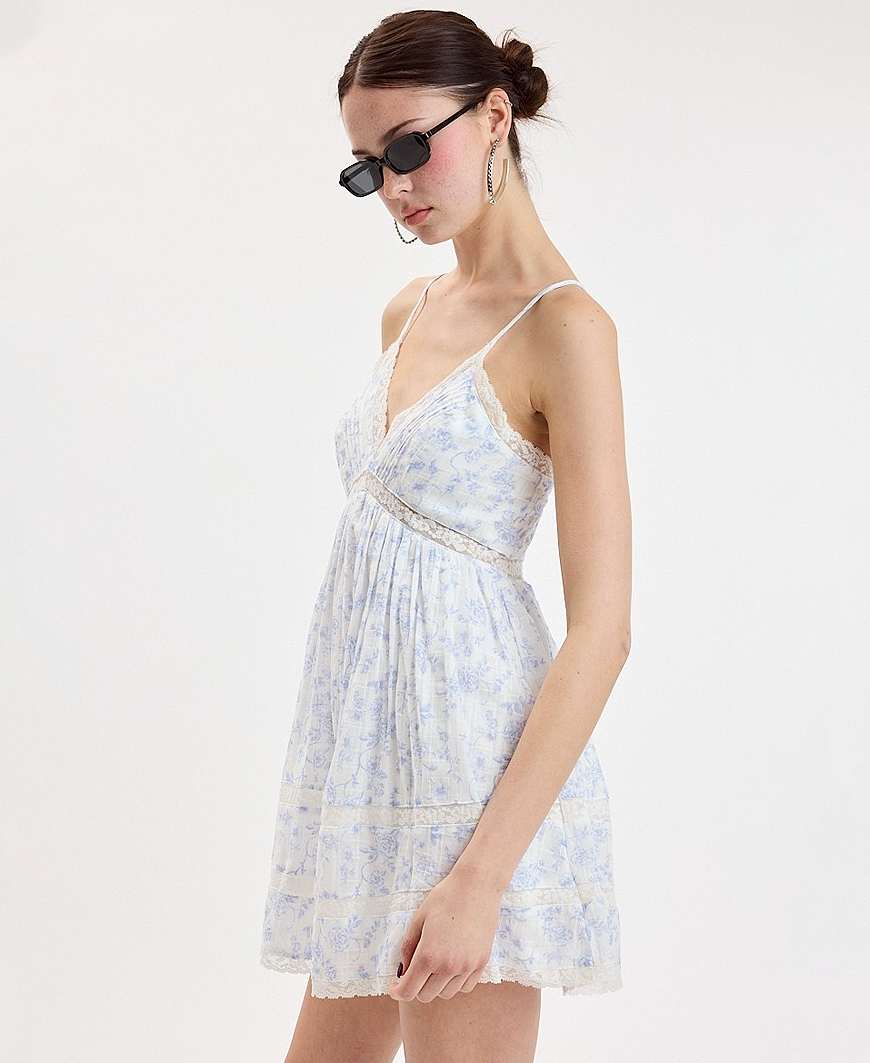 Artemis Lace Trim Mini Dress Blue Poppy Daisy Shoppe - cute clothes & accessories Artemis Lace Trim Mini Dress Blue Poppy Daisy Shoppe - cute clothes & accessories