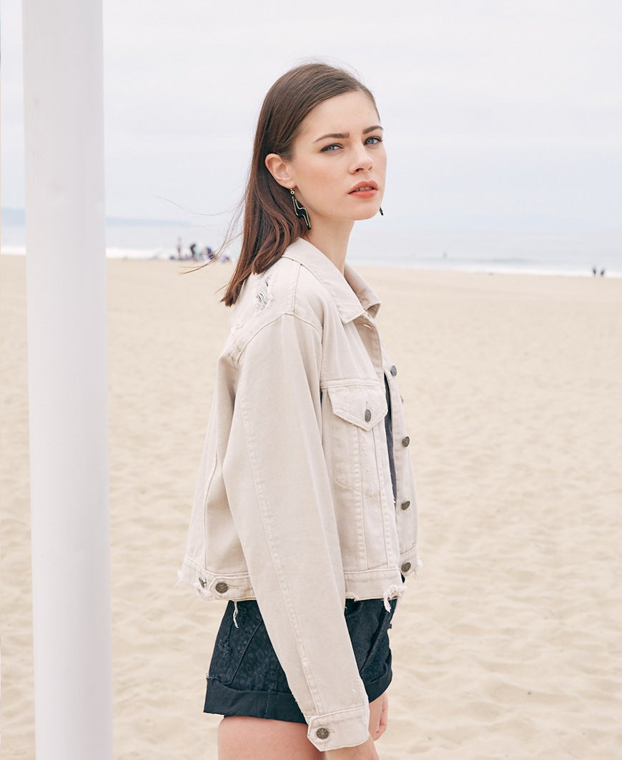 ★BADBLOOD★ Bonnie Denim Cargo Crop Jacket Sky Blue w-jkt23 Badblood Bonnie Denim Cargo Crop Jacket Sky Blue – BBGSHOPHK
