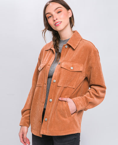 camel cord jacket on girl