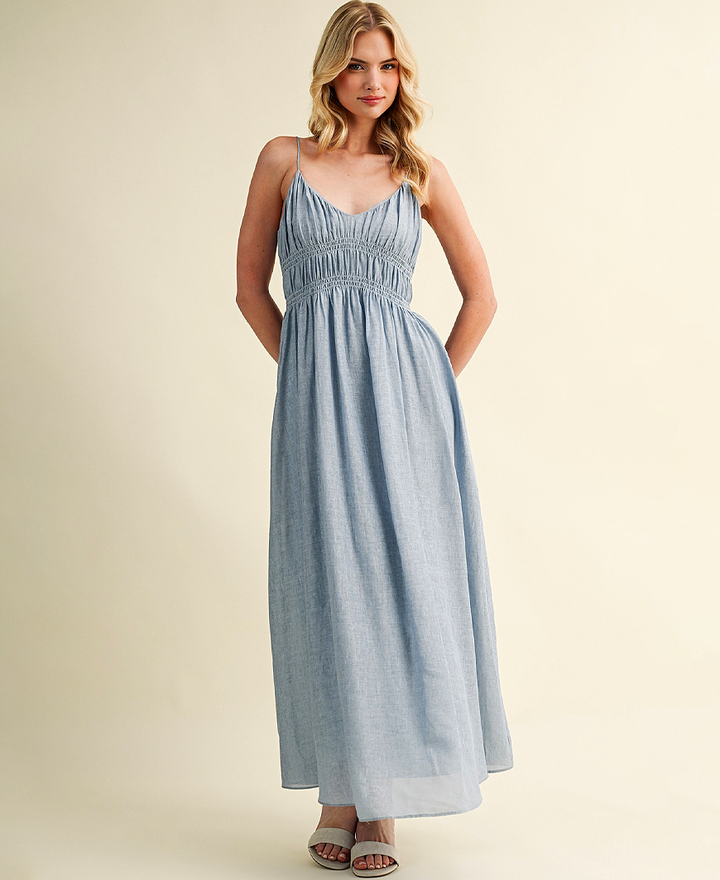 Darla Linen Cami Dress Denim Daisy Shoppe - cute clothes & accessories Darla Linen Cami Dress Denim Daisy Shoppe - cute clothes & accessories