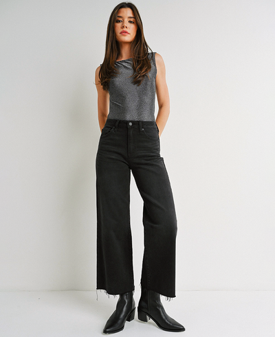 Elyse Wide Leg Denim – Washed Black