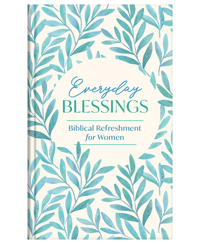 Book cover with blue leaf pattern and 'Everyday Blessings' text on a white background
