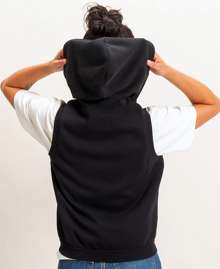 Fifi Sleeveless Zip-Up Hoodie – Black – Daisy Shoppe - cute