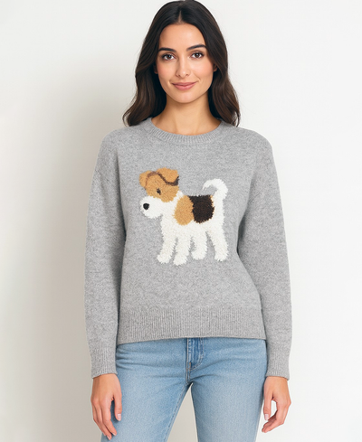 Fuzzy Dog Pullover – Grey