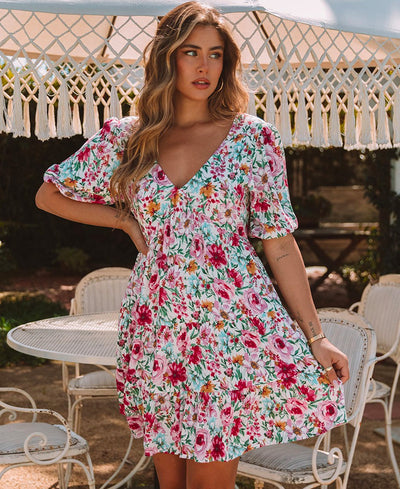 girl in floral dress