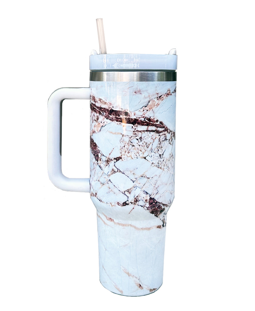 Black Marble 40oz Insulated Tumbler