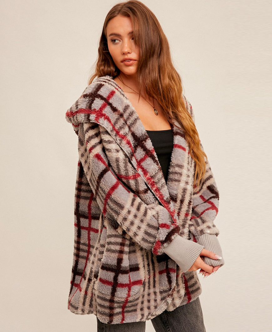 Gray Plaid Oversized Hoodie Jacket – Daisy Shoppe - cute clothes ...