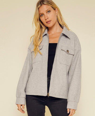 grey jacket with lining