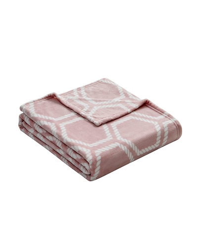 Honeycomb Print Blanket - Blush