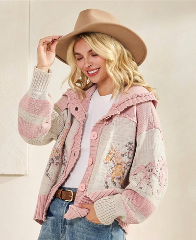 Horse Print Sweater – Pink