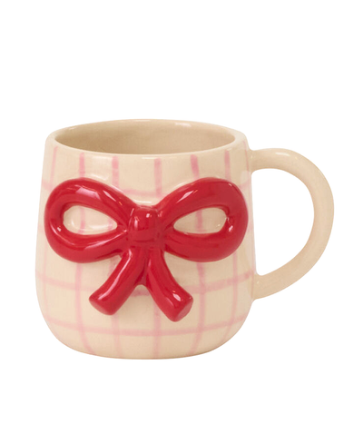 red bow mug