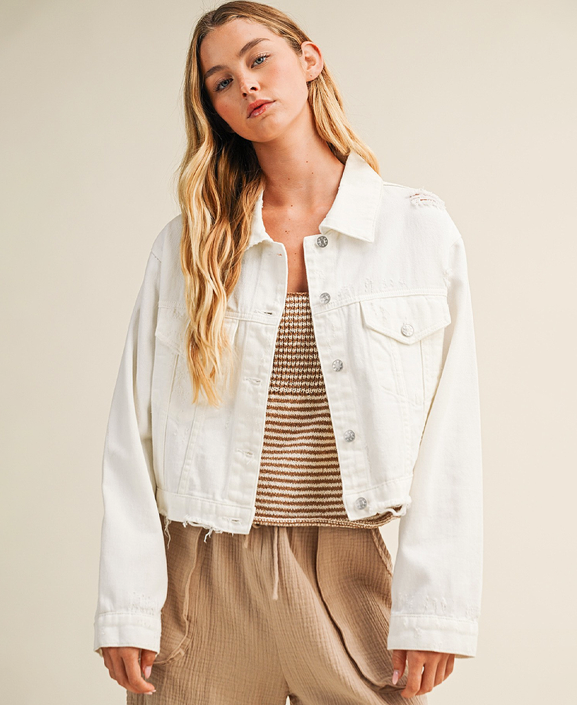Savanna Denim Jacket – Snow White – Daisy Shoppe - cute clothes