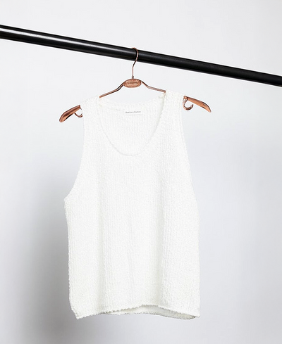 textured white tank top