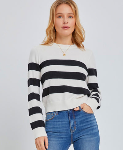 white stripe sweater