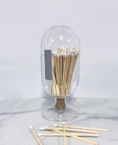 jar of 100 matches in white