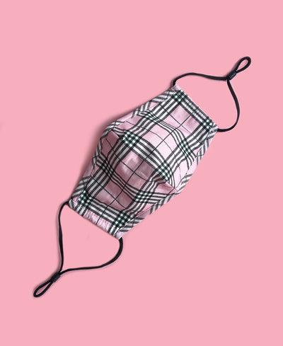 cute fashion pink plaid face mask