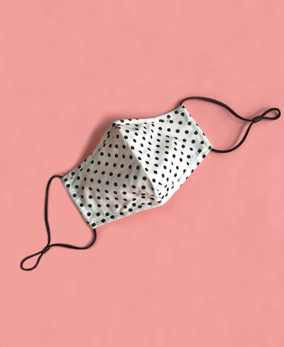 cute fashion polka dot face mask with filter and adjustable ear bands