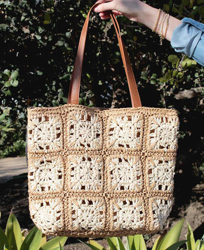 Brown crochet bag